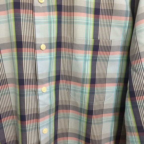 Peter Millar XL Shirt Blue Pink Plaid - Picture 2 of 6